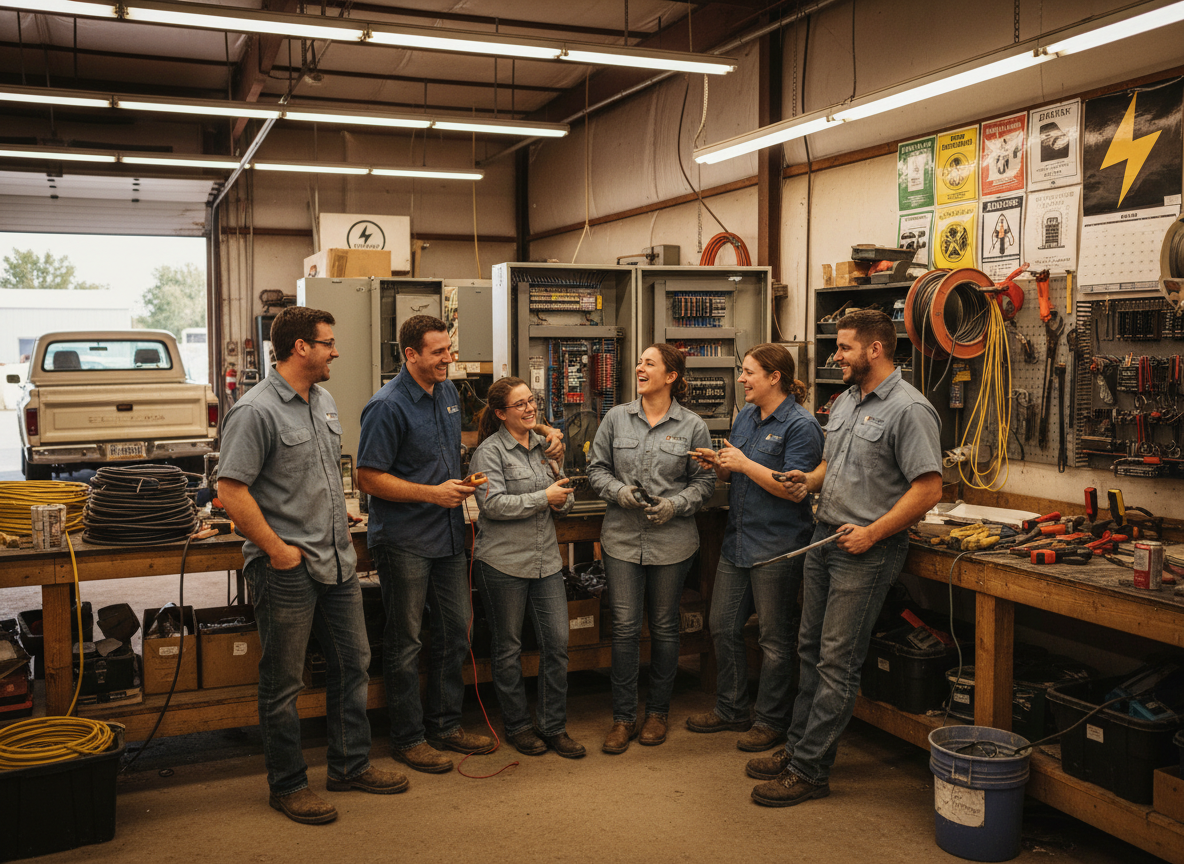 The Electrician Tuttle OK team at work in Tuttle