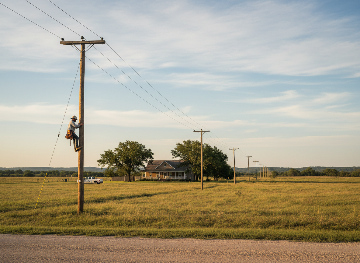 Meter Poles on Rural Acreage: How Power Reaches a House Set Back From the Road